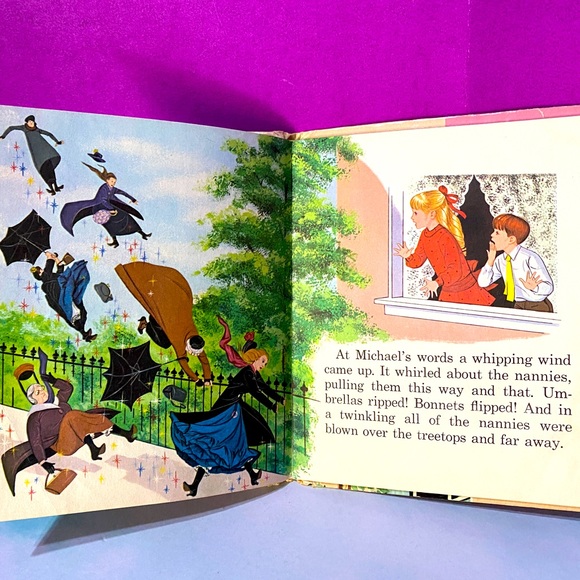 WALT DISNEY’S VTG 1964 MARY POPPINS COLLECTIBLE HARDCOVER BOOK WHITMAN #2450 - Picture 4 of 16